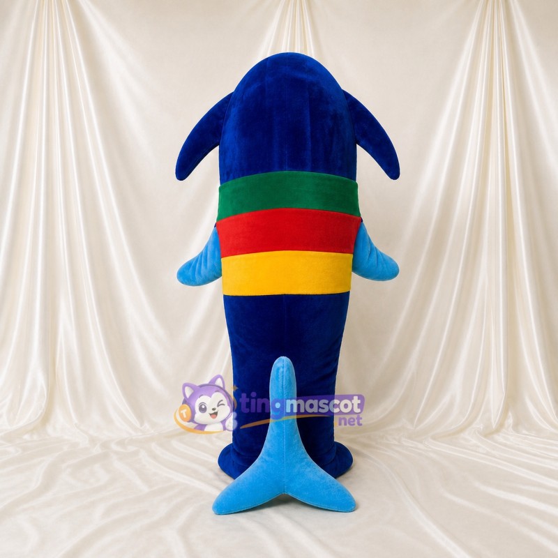 Blue Dolphin Mascot Costume Full Body for Adults School Events
