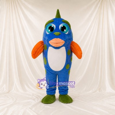 Blue and Green Monster Mascot Costume Full Body for Adults School Events