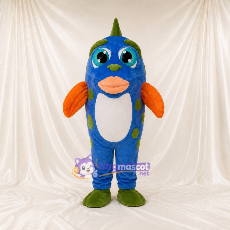 Blue and Green Monster Mascot Costume Full Body for Adults School Events