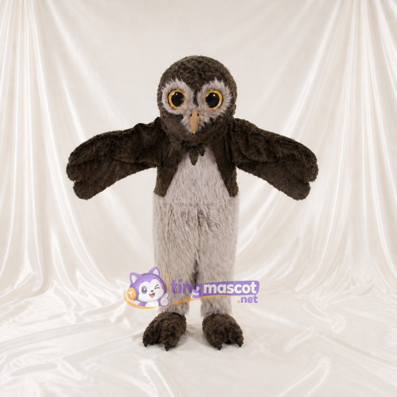 Construction Owl Mascot Costume Full Body for Adults School Events