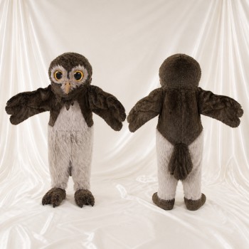 Construction Owl Mascot Costume Full Body for Adults School Events