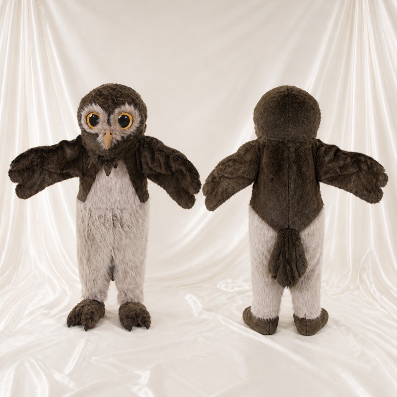 Construction Owl Mascot Costume Full Body for Adults School Events
