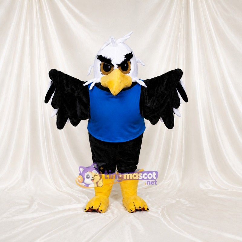 White and Black Eagle Athlete Mascot Costume Full Body for Adults Sports Events