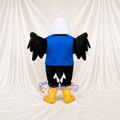 White and Black Eagle Athlete Mascot Costume Full Body for Adults Sports Events
