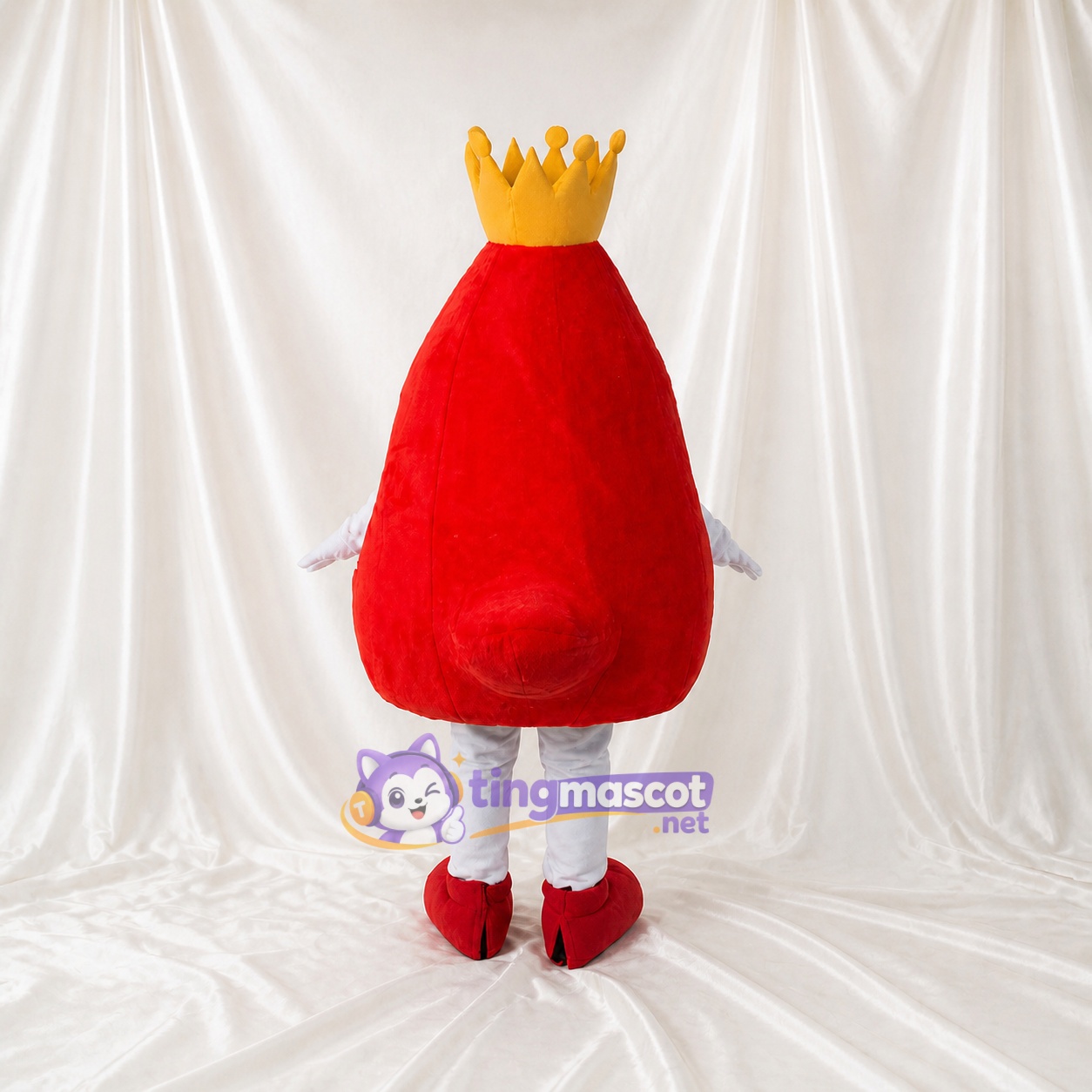 Gekrönter Blutstropfen Maskottchenkostüm Ganzkörper für Erwachsene Schulen Gekrönter Blutstropfen Maskottchenkostüm Ganzkörper für Erwachsene Schulen