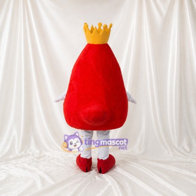Crowned Blood Drop Mascot Costume Full Body for Adults Schools