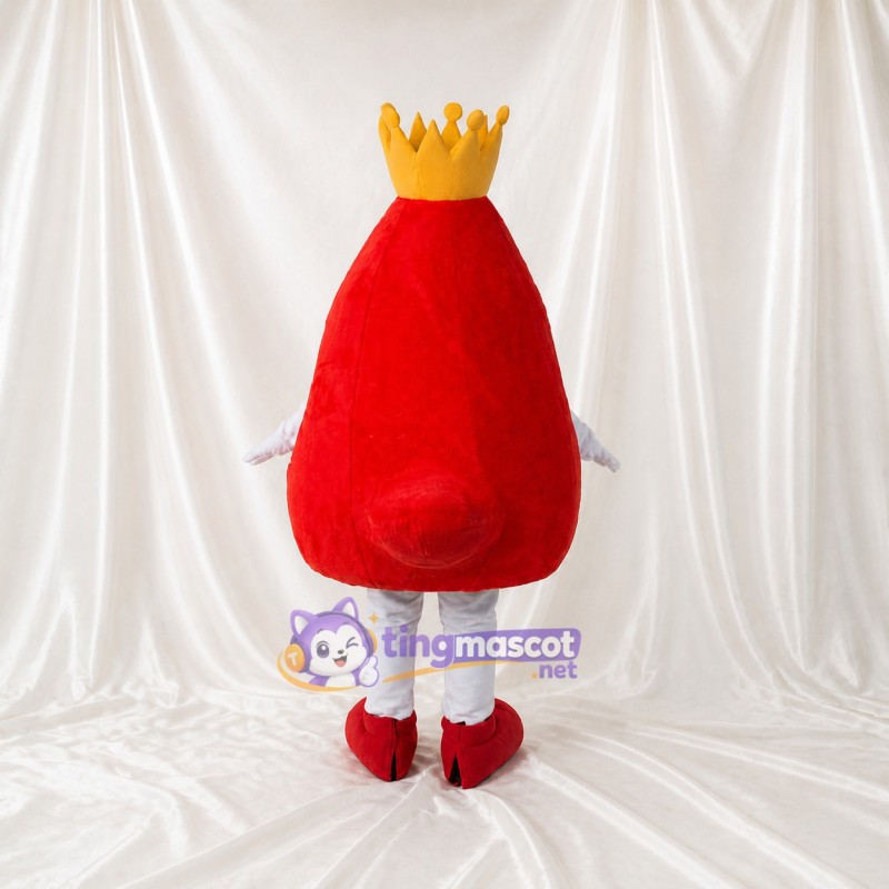 Crowned Blood Drop Mascot Costume Full Body for Adults Schools