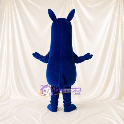 Navy Blue Dog Mascot Costume Full Body for Adults School Events