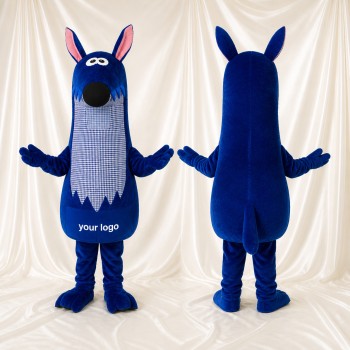 Chien Bleu Marine Costume de mascotte intégral pour adultes Événements scolaires