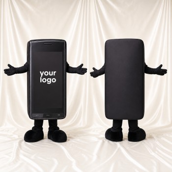 Black Smartphone Mascot Costume Full Body for Adults Promotions