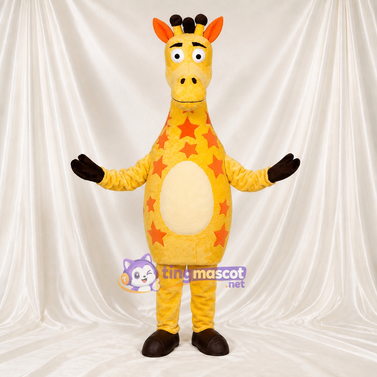 Gelbe Giraffe Maskottchenkostüm Ganzkörper für Erwachsene Schulveranstaltungen Gelbe Giraffe Maskottchenkostüm Ganzkörper für Erwachsene Schulveranstaltungen