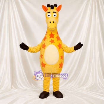 Yellow Giraffe Mascot Costume Full Body for Adults School Events