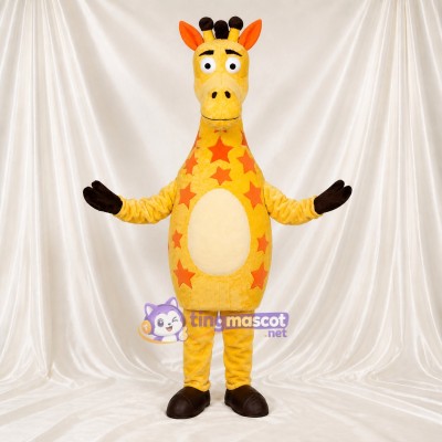 Yellow Giraffe Mascot Costume Full Body for Adults School Events
