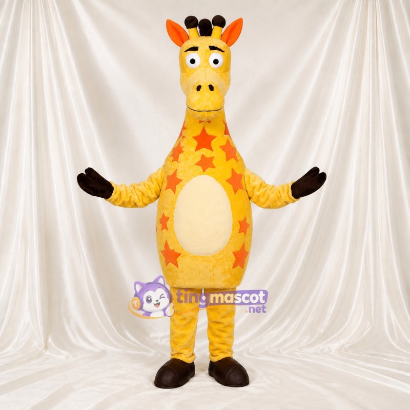 Yellow Giraffe Mascot Costume Full Body for Adults School Events