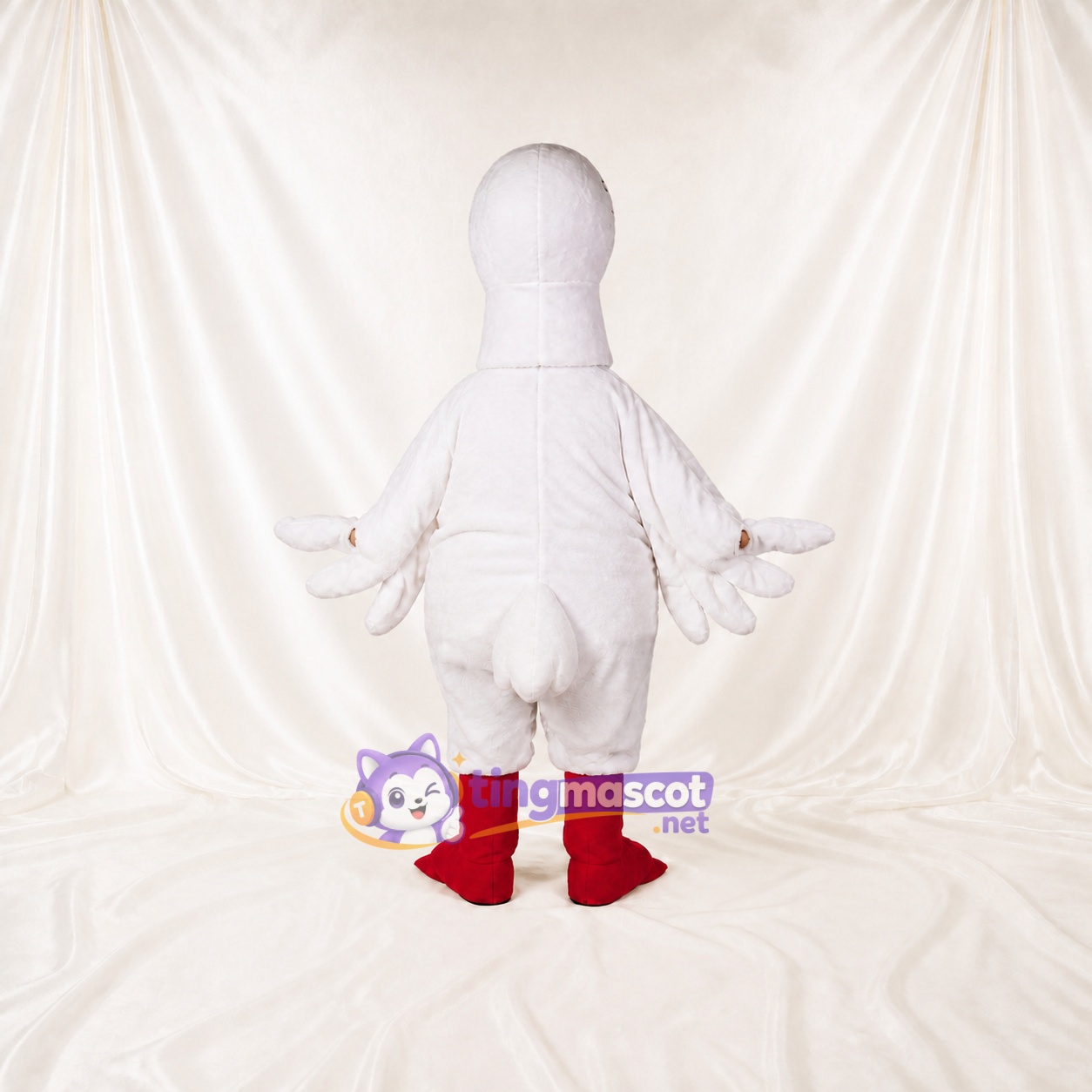 Oiseau de construction blanc Costume de mascotte intégral pour adultes Événements scolaires Oiseau de construction blanc Costume de mascotte intégral pour adultes Événements scolaires