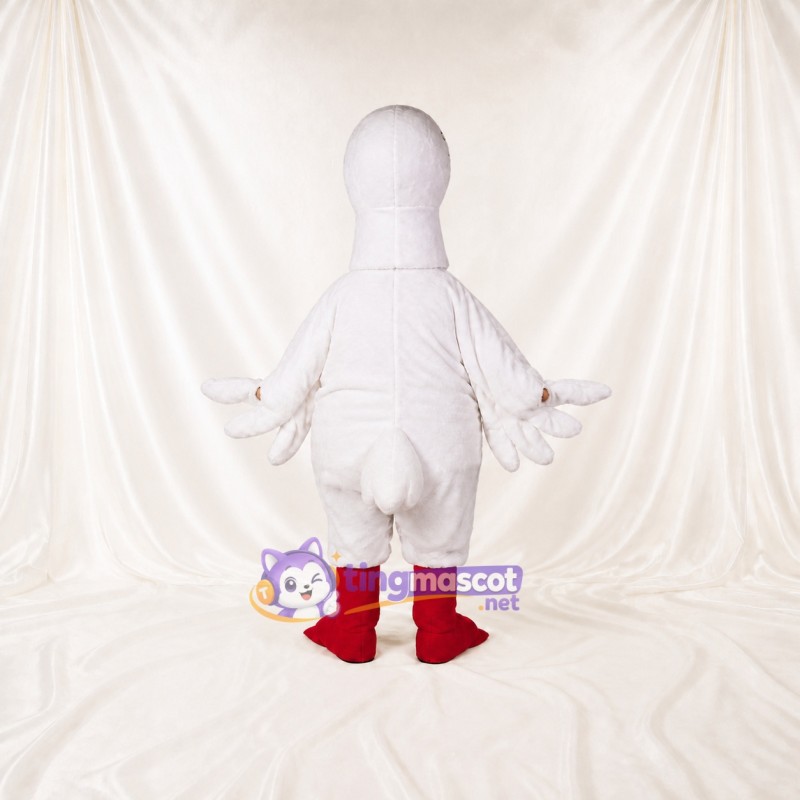 White Construction Bird Mascot Costume Full Body for Adults School Events