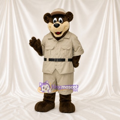 Safari Bear Mascot Costume Full Body for Adults Promotions