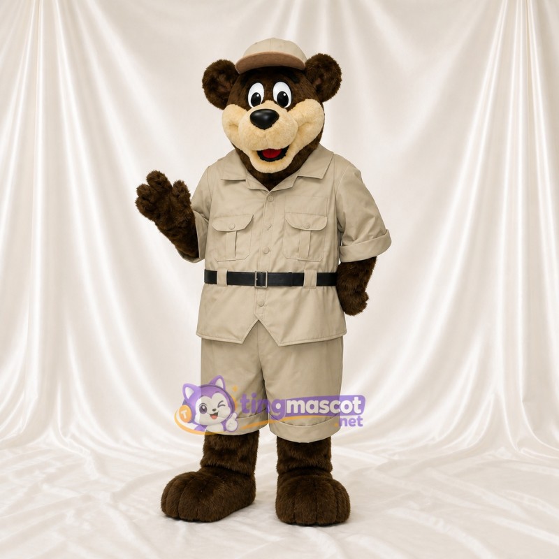 Safari Bear Mascot Costume Full Body for Adults Promotions
