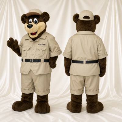 Safari Bear Mascot Costume Full Body for Adults Promotions