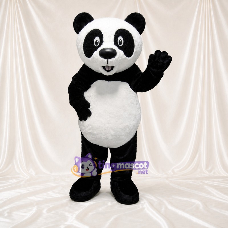 Construction Panda Mascot Costume Full Body for Adults School Events