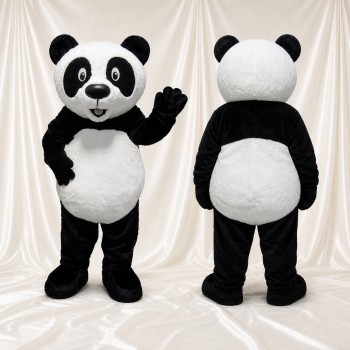 Construction Panda Mascot Costume Full Body for Adults School Events