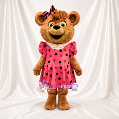Girl Bear Mascot Costume Full Body for Adults School Events