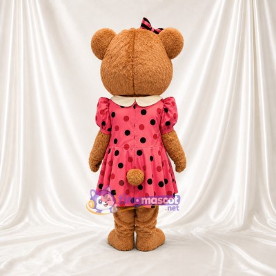 Girl Bear Mascot Costume Full Body for Adults School Events
