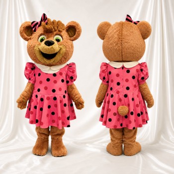 Ours fille Costume de mascotte intégral pour adultes Événements scolaires
