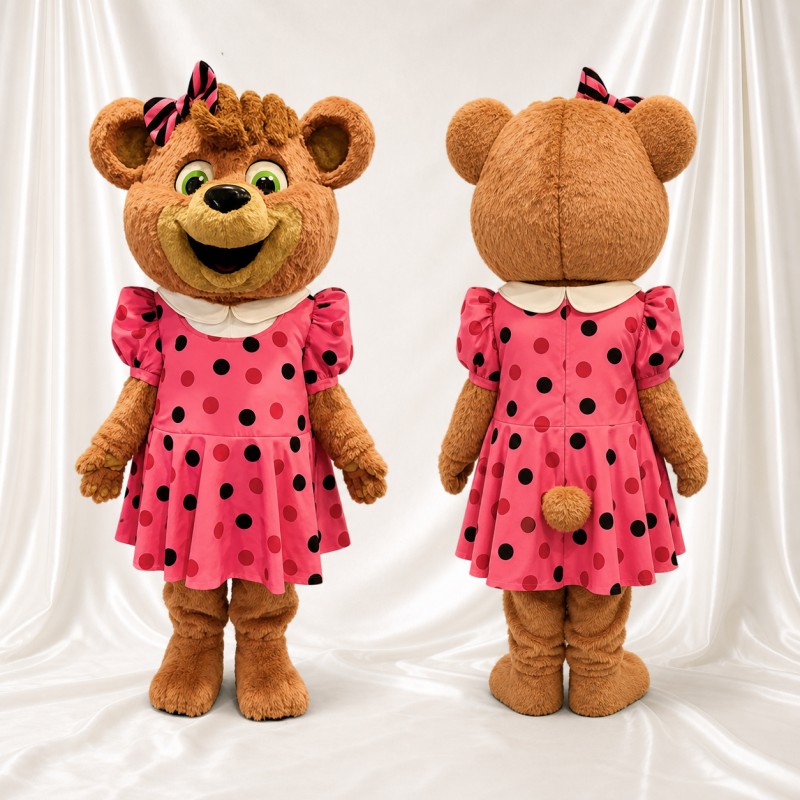 Girl Bear Mascot Costume Full Body for Adults School Events