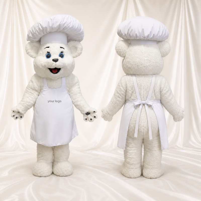 Chef Bear Mascot Costume Full Body for Adults Promotions