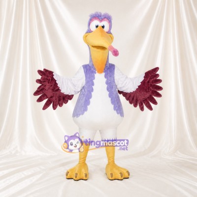 Purple Bird Mascot Costume Full Body for Adults School Events