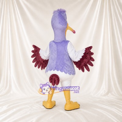 Purple Bird Mascot Costume Full Body for Adults School Events