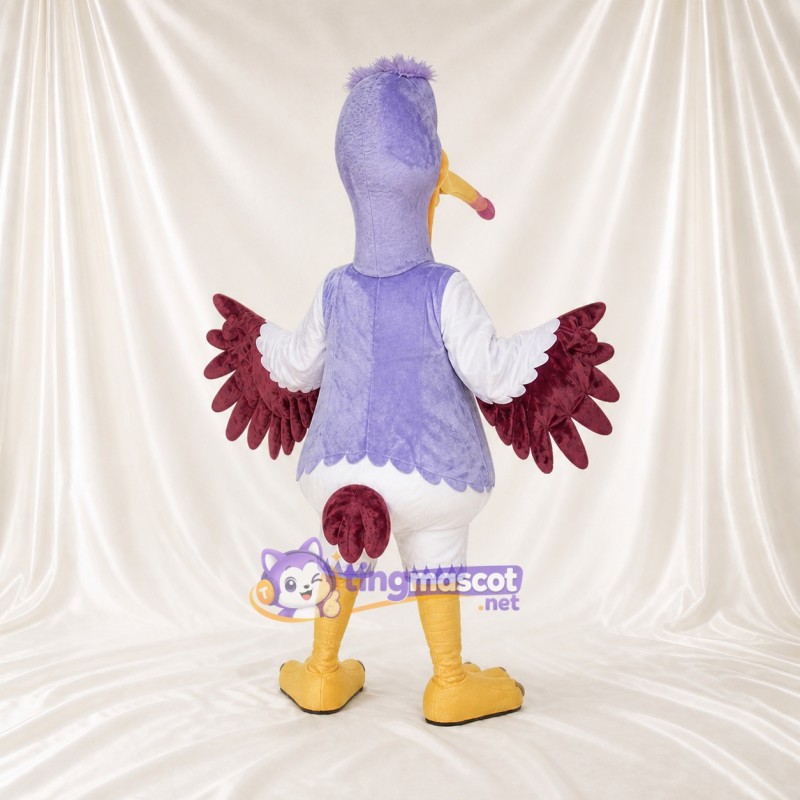 Purple Bird Mascot Costume Full Body for Adults School Events