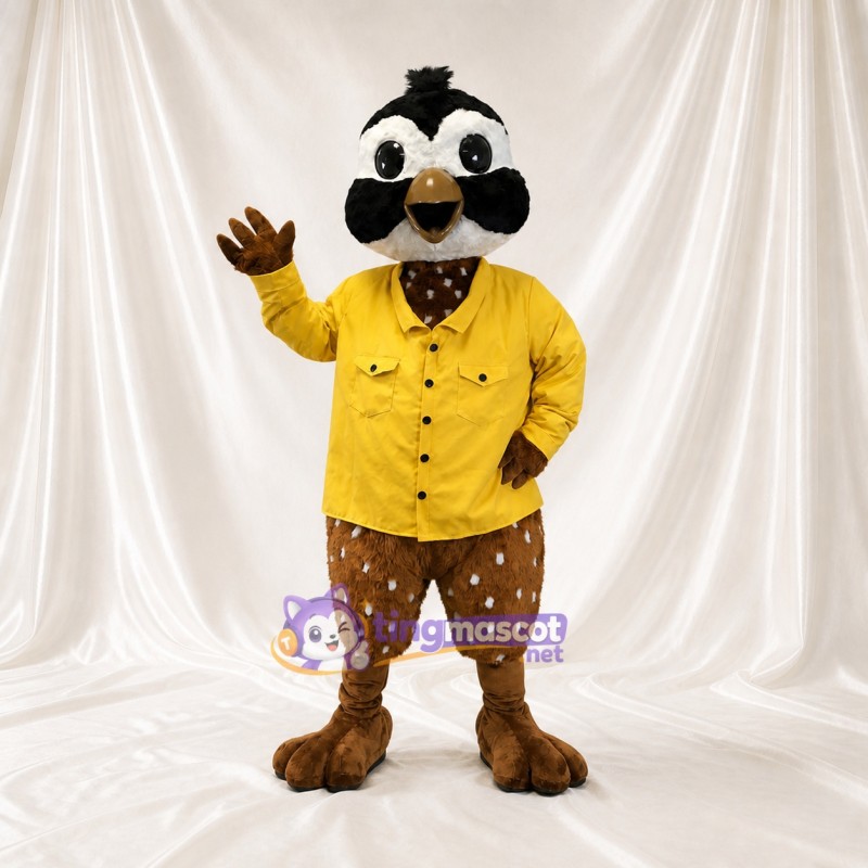 Black Owl Worker Mascot Costume Full Body for Adults Promotions