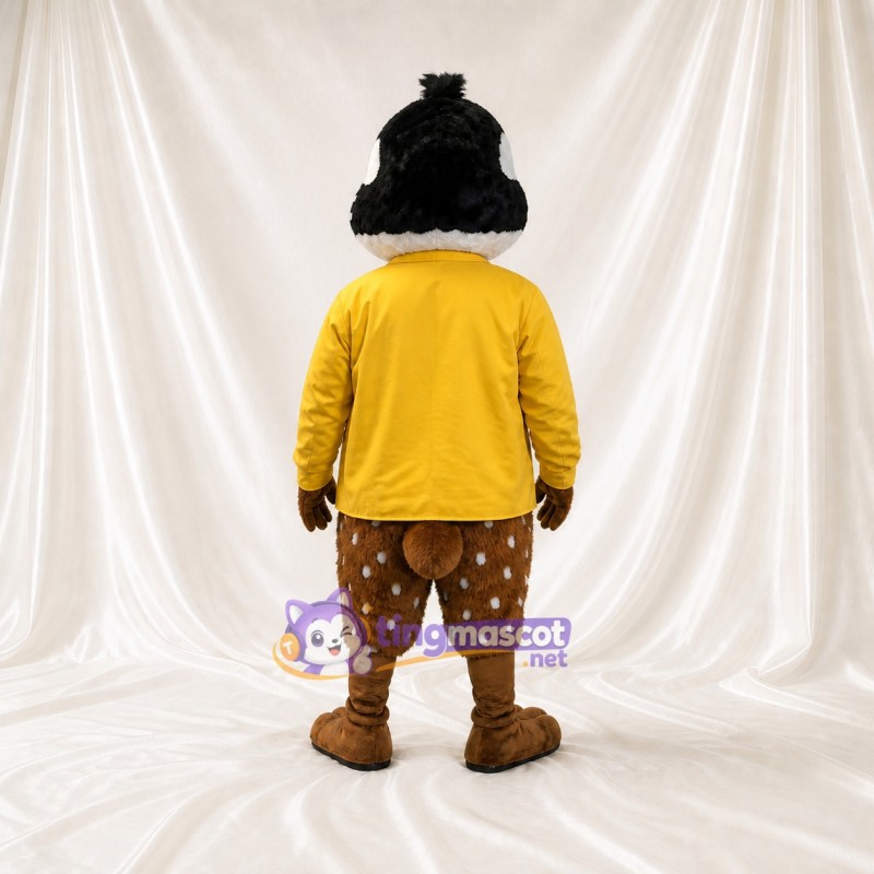 Black Owl Worker Mascot Costume Full Body for Adults Promotions