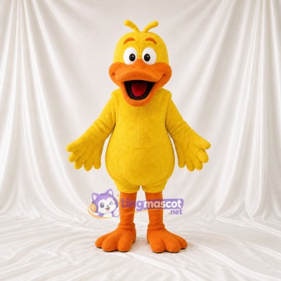 Yellow and Orange Duck Mascot Costume Full Body for Adults School Events