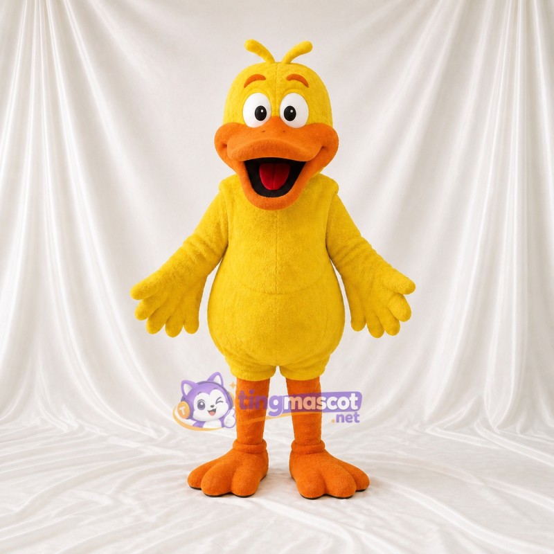 Yellow and Orange Duck Mascot Costume Full Body for Adults School Events