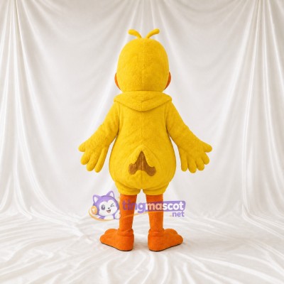 Yellow and Orange Duck Mascot Costume Full Body for Adults School Events