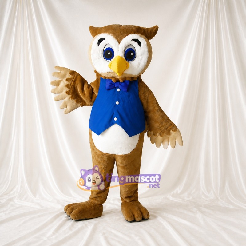 Brown Owl Worker Mascot Costume Full Body for Adults Promotions