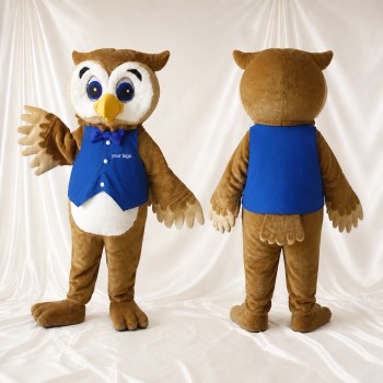 Brown Owl Worker Mascot Costume Full Body for Adults Promotions