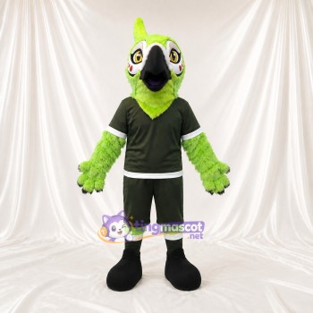 Lime Black Eagle Athlete Mascot Costume Full Body for Adults Sports Events