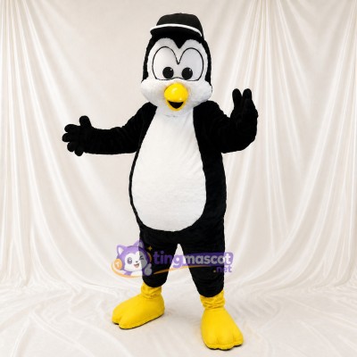 Black and White Penguin Mascot Costume Full Body for Adults School Events
