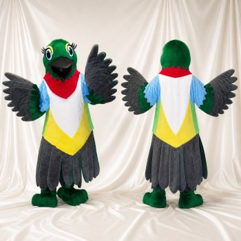 Green Parrot Mascot Costume Full Body for Adults School Events