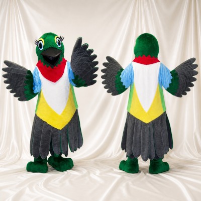 Green Parrot Mascot Costume Full Body for Adults School Events
