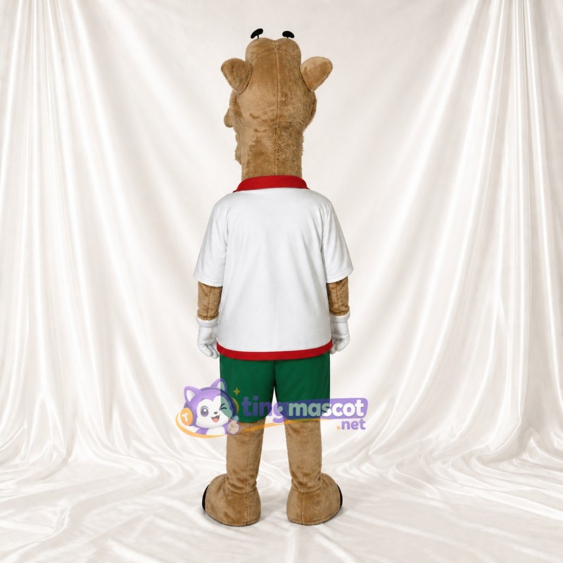 Chameau athlète beige Costume de mascotte intégral pour adultes Événements sportifs