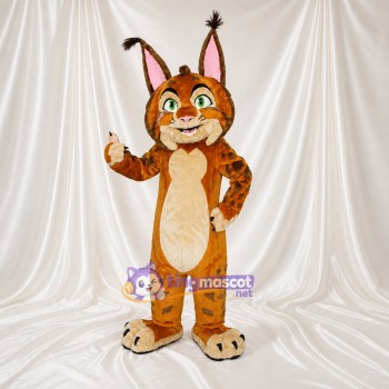 Lynx Orange Costume de mascotte intégral pour adultes Événements scolaires