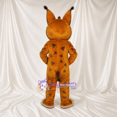 Orange Lynx Mascot Costume Full Body for Adults School Events
