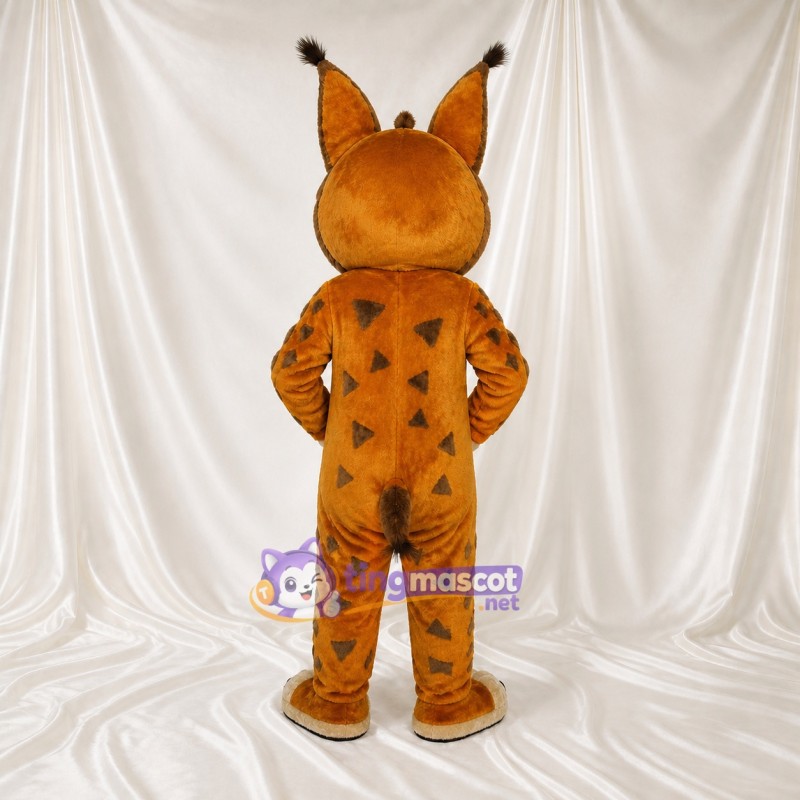 Orange Lynx Mascot Costume Full Body for Adults School Events