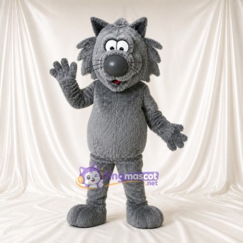 Construction Wolf Mascot Costume Full Body for Adults School Events