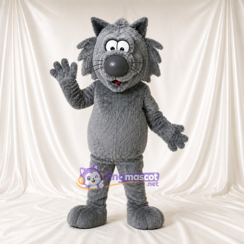 Construction Wolf Mascot Costume Full Body for Adults School Events